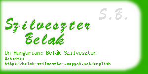 szilveszter belak business card